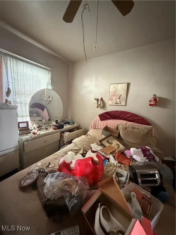 Bedroom with a ceiling fan