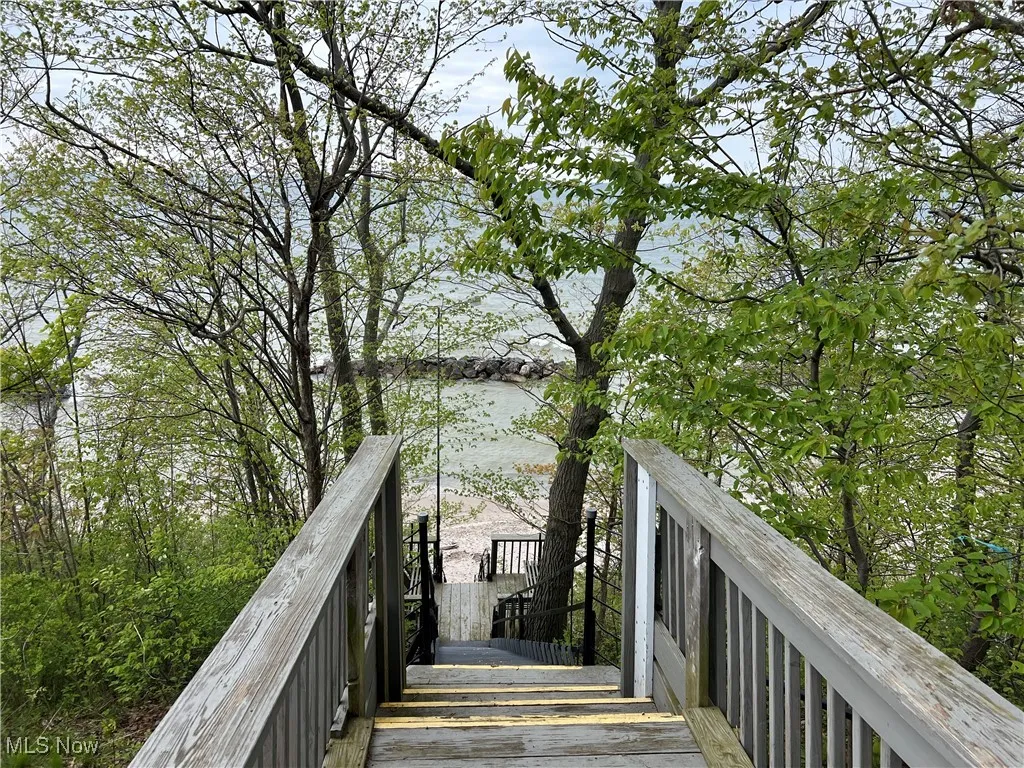Stairs down to lakefront