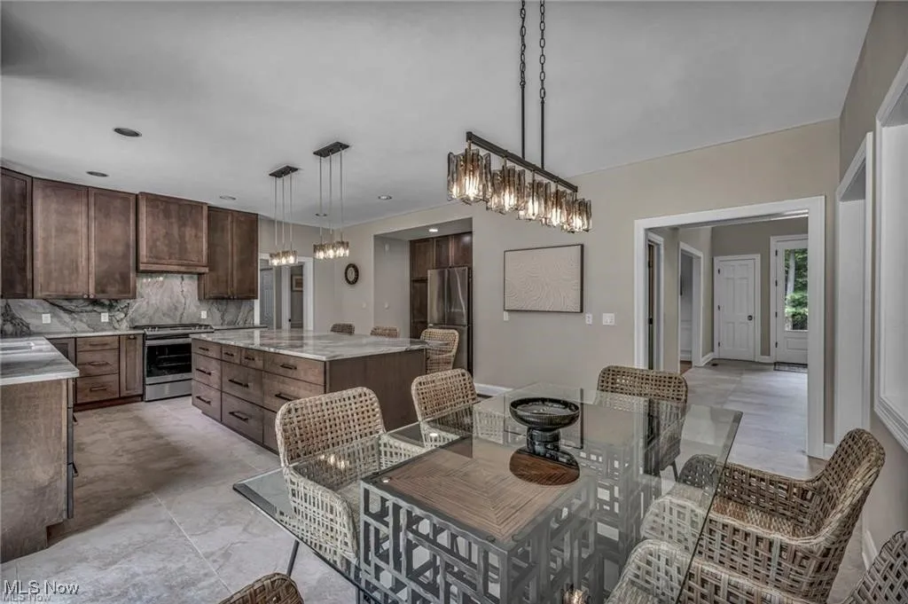 Dining room featuring a chandelier