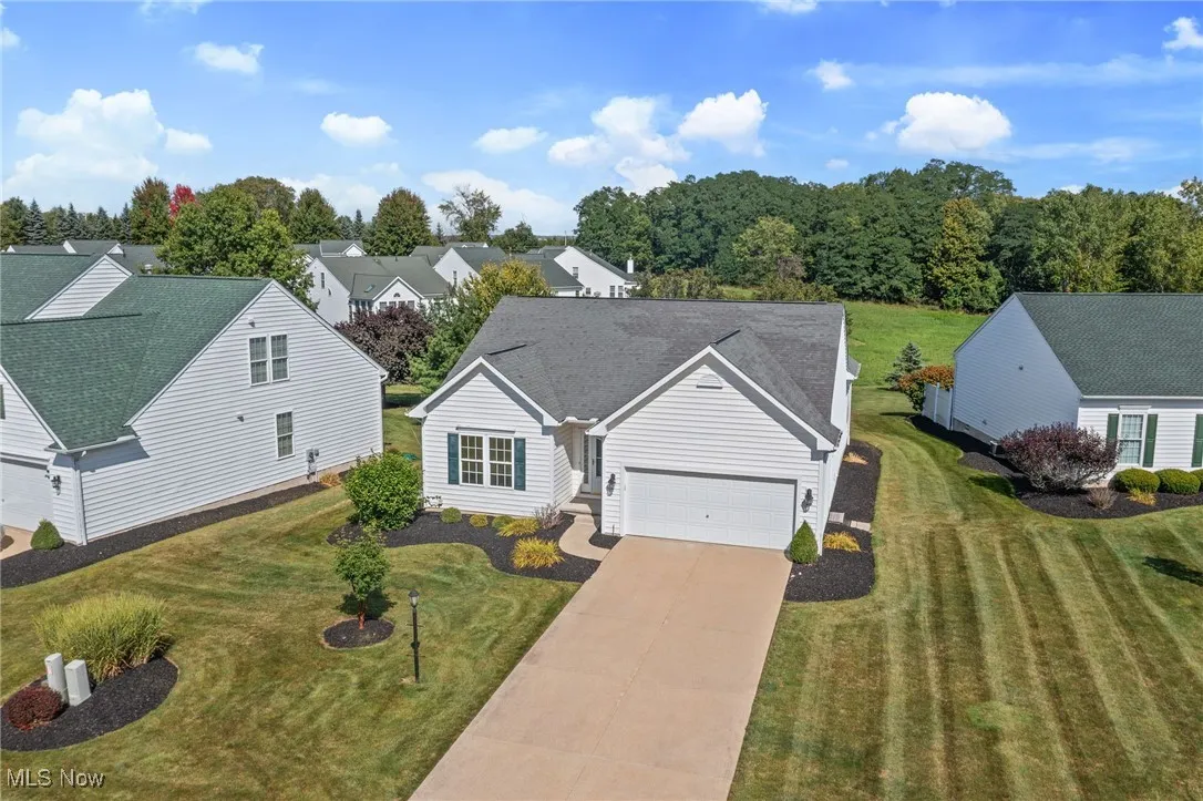 Aerial perspective of suburban area