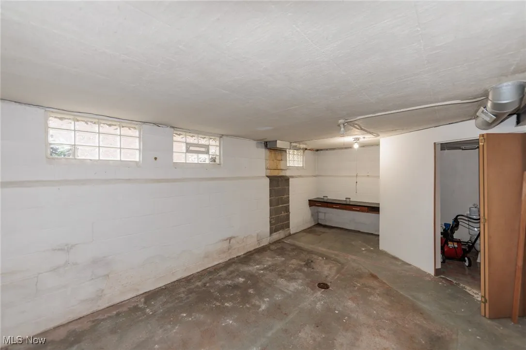 View of below grade area