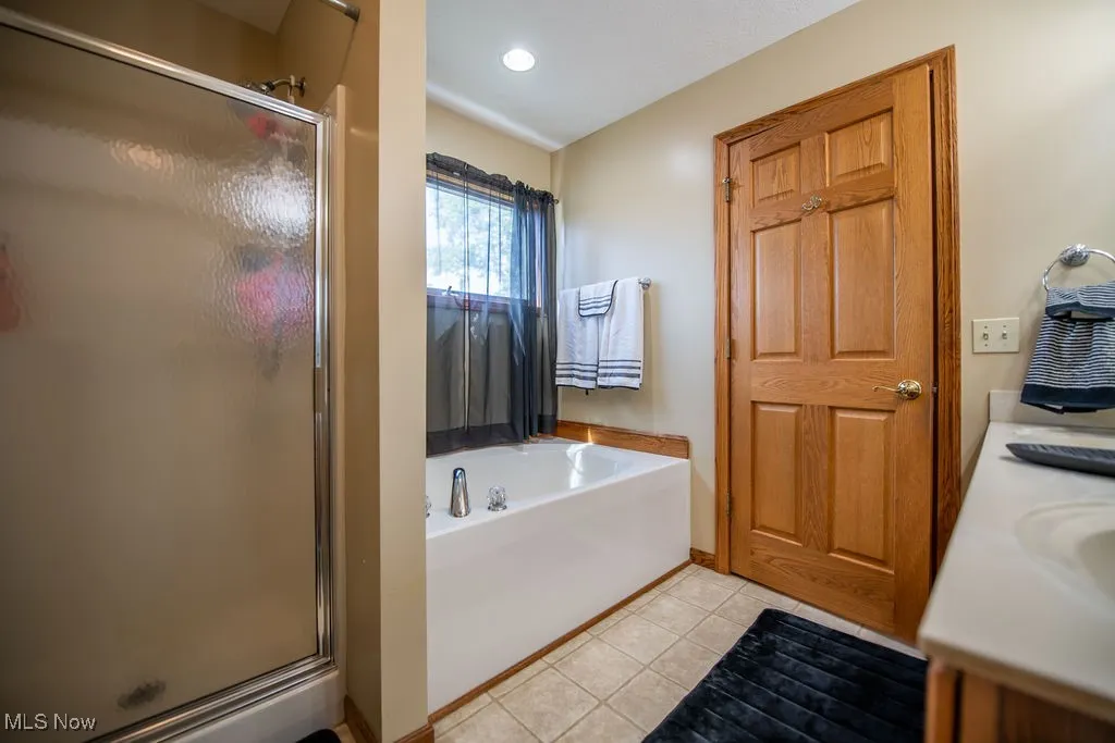 View of master bath area