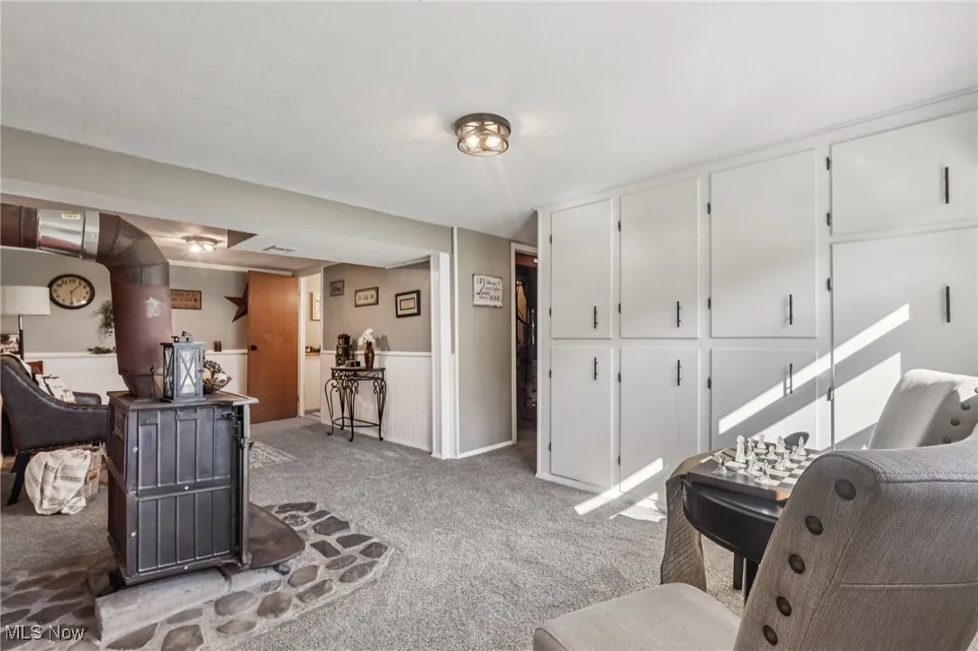 View of carpeted living room