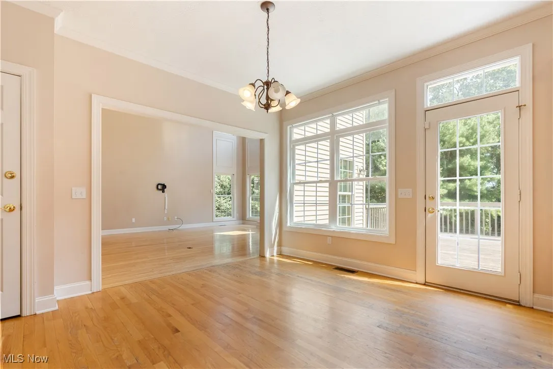 This will show you how the dinette walks out to the deck that leads to a partially fenced yard and patio