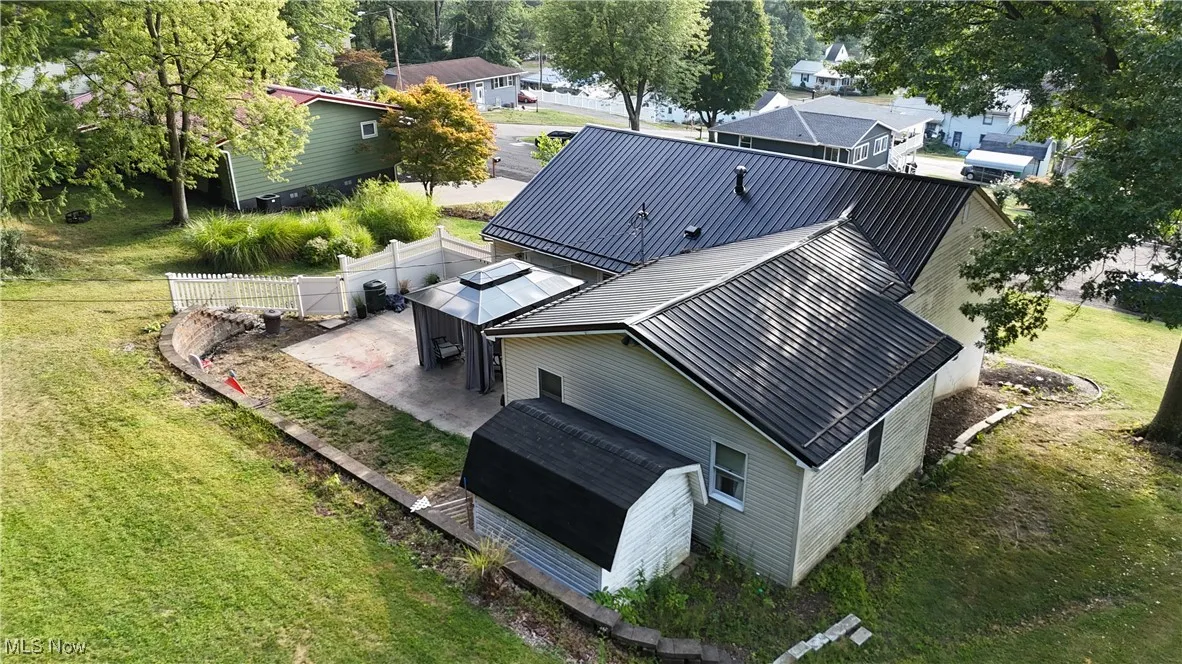 Aerial perspective of suburban area