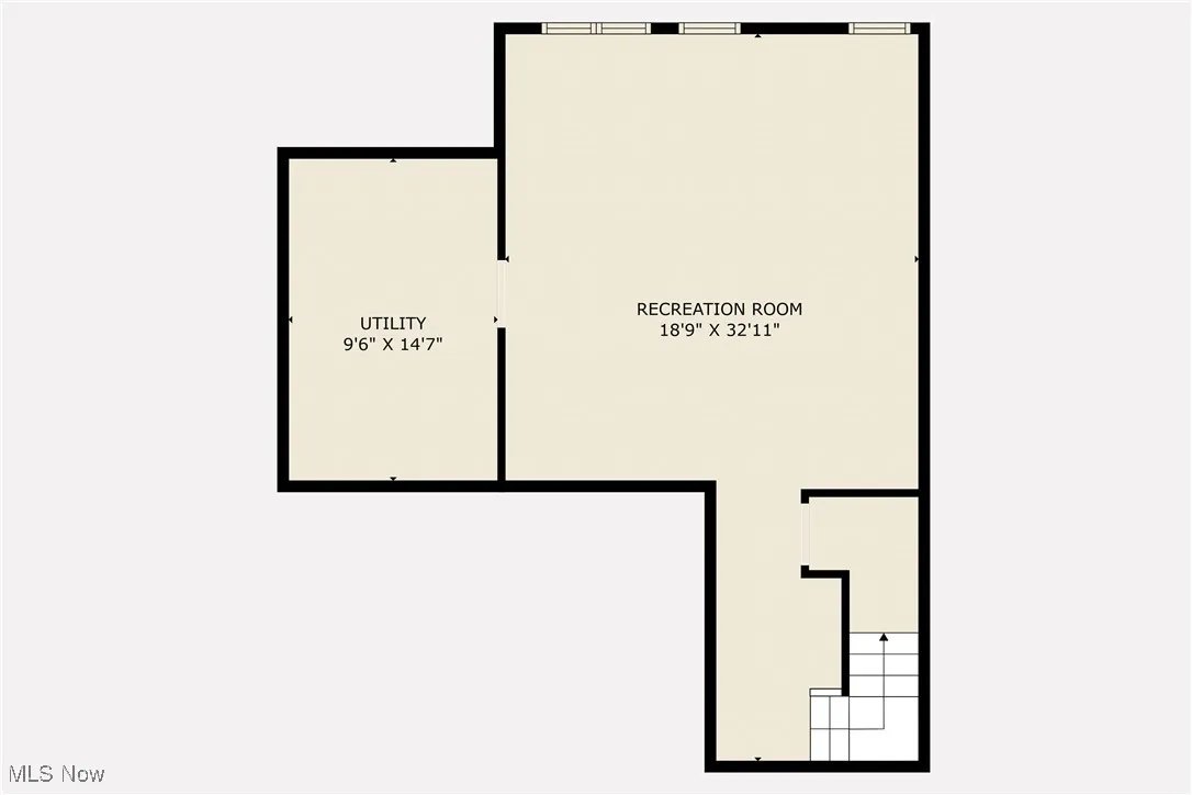 Lower level floor plan.