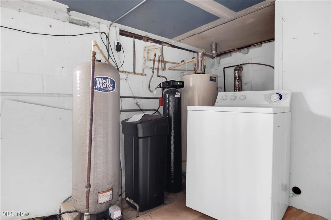 Laundry room with washer / dryer and water heater