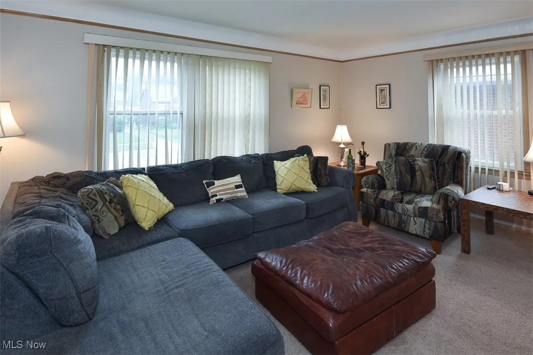 View of carpeted living area