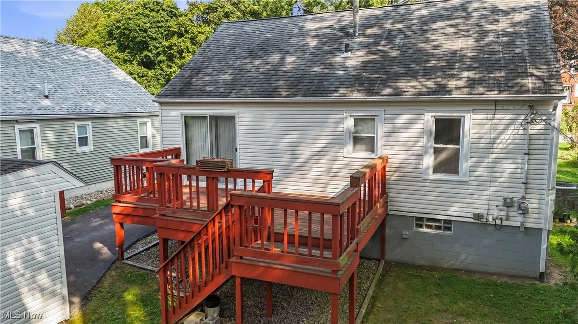 Deck featuring stairway