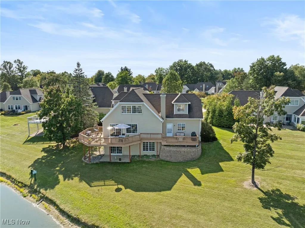 Aerial perspective of suburban area