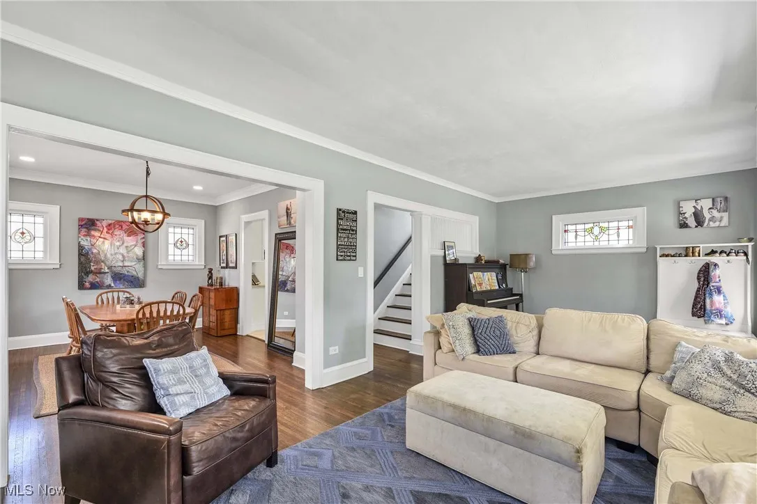 Living Room opens up to the dining room as a great entertainment space