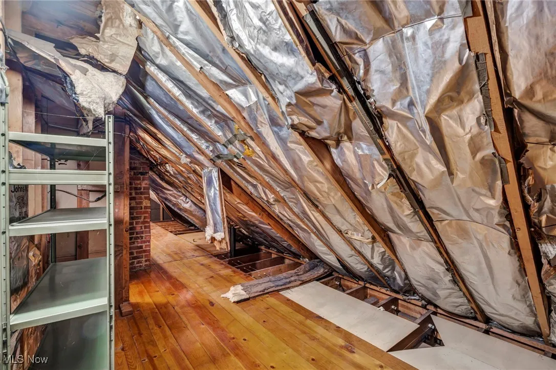 View of unfinished attic