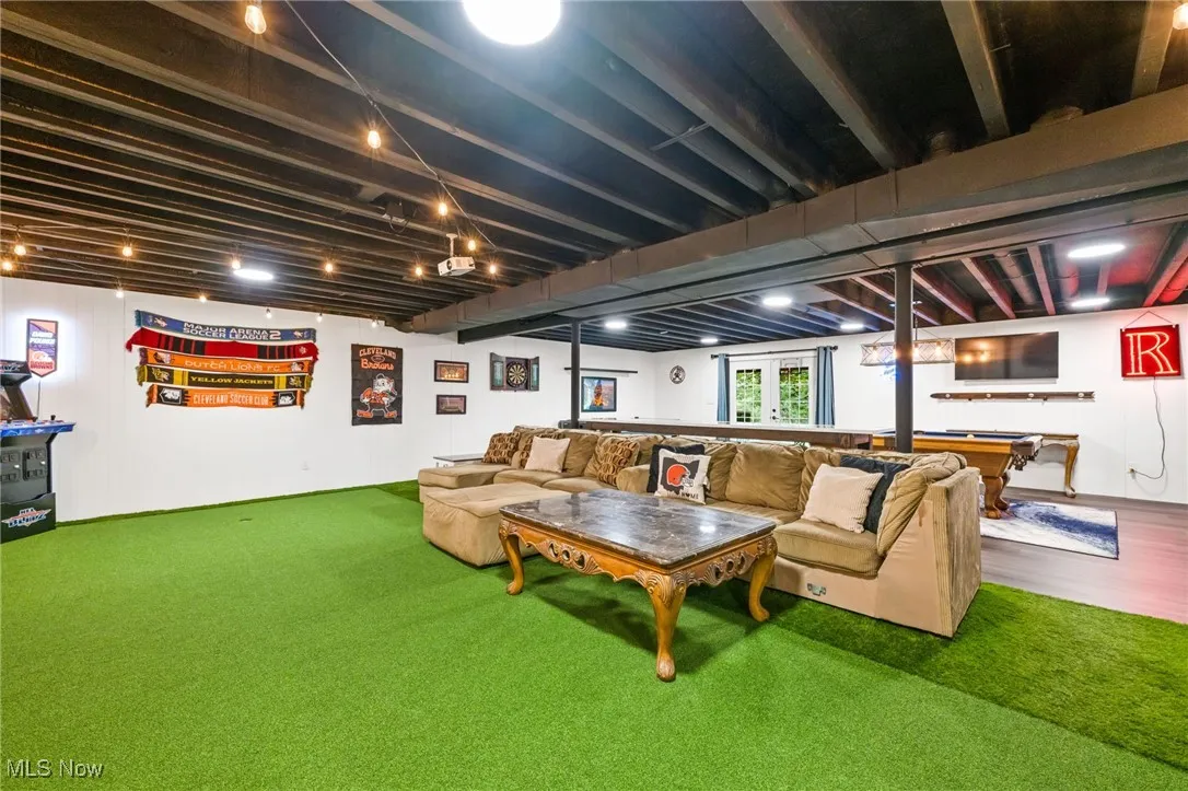 Custom putting green with projector.