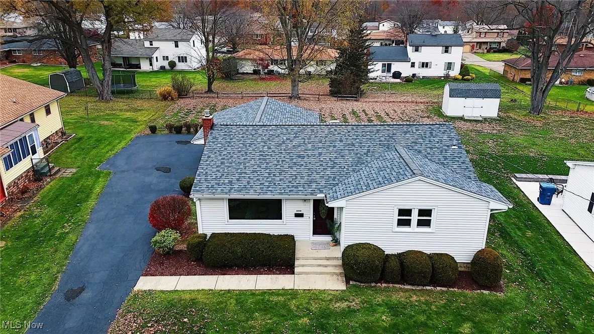 Aerial view of residential area