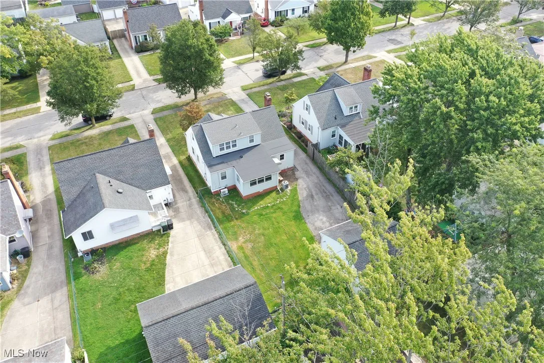 Aerial view of residential area