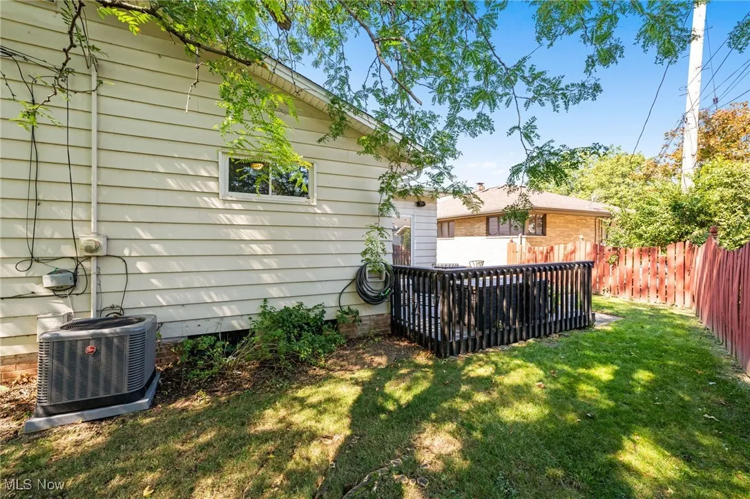 View of yard with a deck
