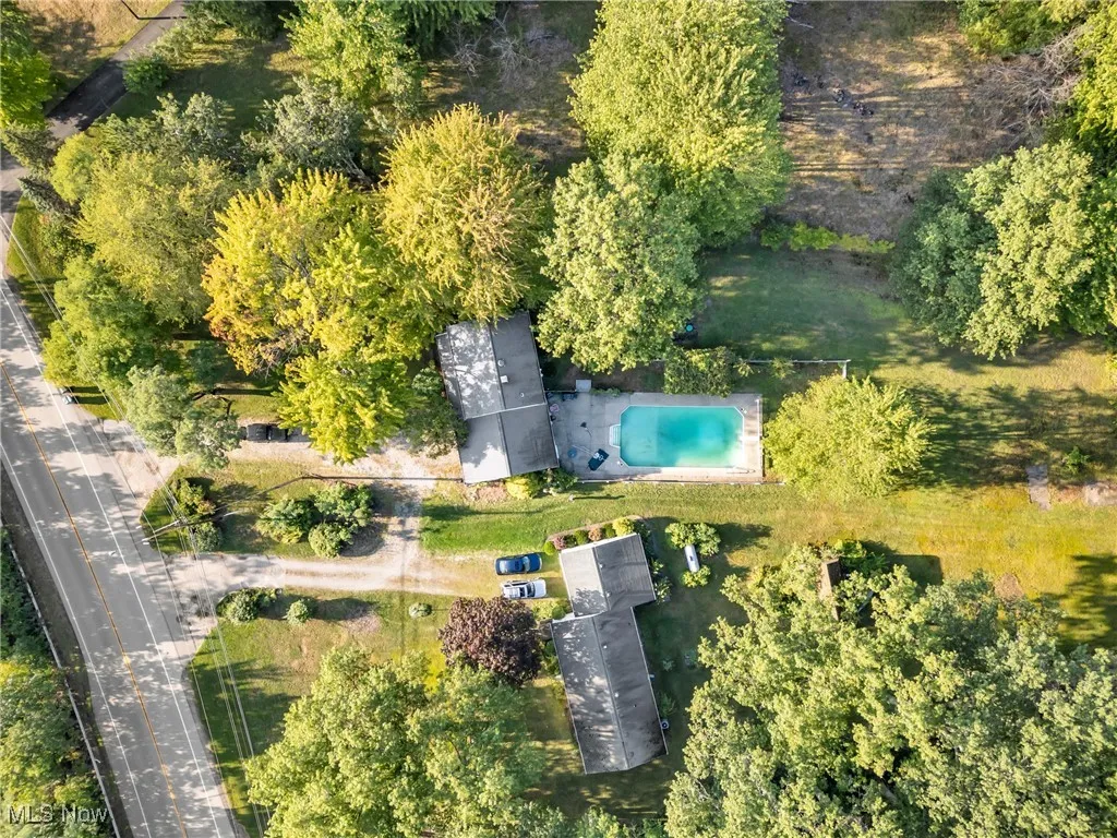Aerial view of a pool area