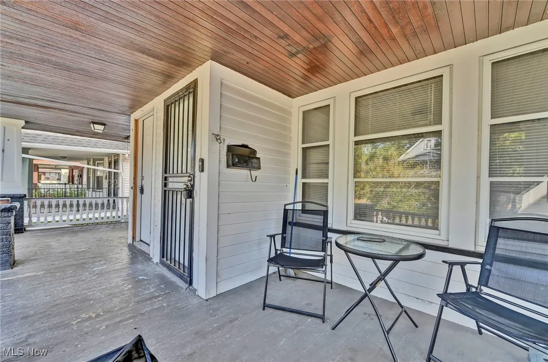 View of covered porch