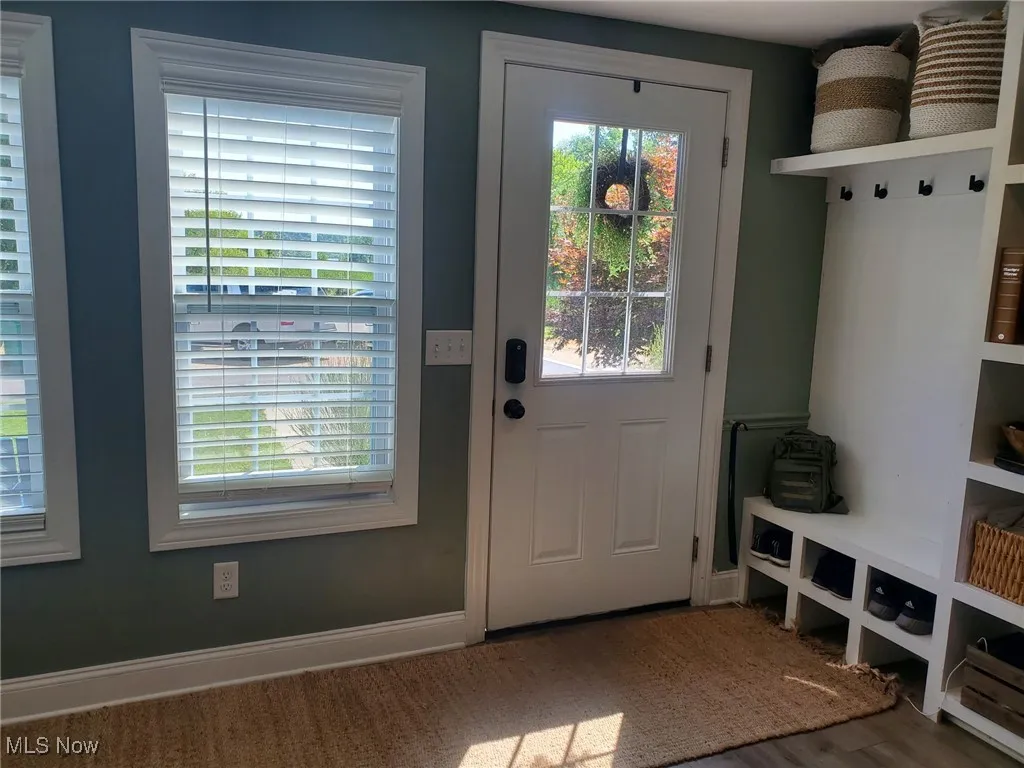 Inviting entry with drop zone.