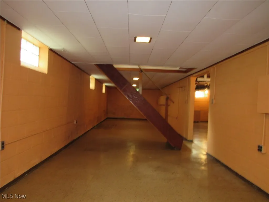 View of below grade area