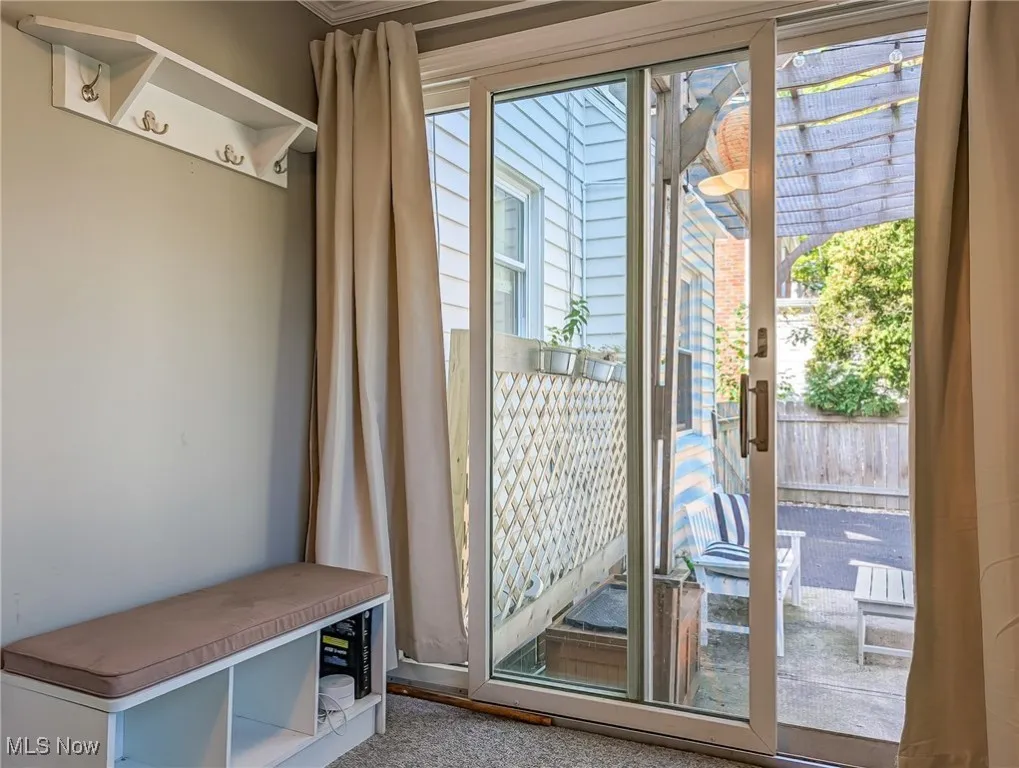 Off of kitchen access to patio