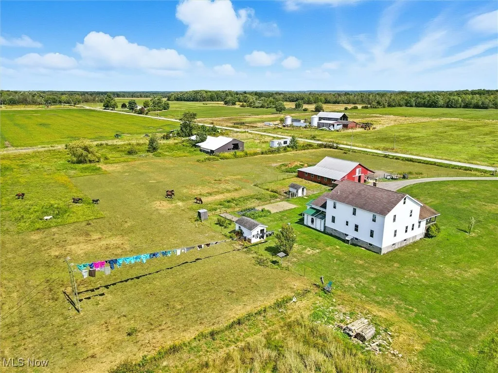 Aerial view of sparsely populated area