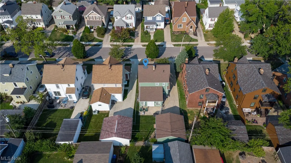 Aerial view of residential area
