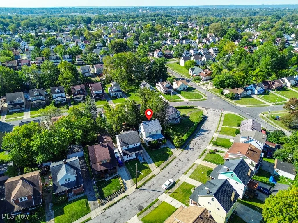 Aerial view of residential area