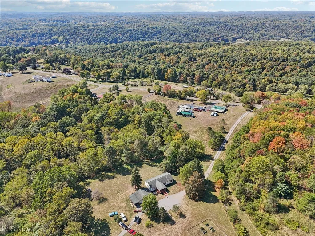 Bird's eye view of a heavily wooded area