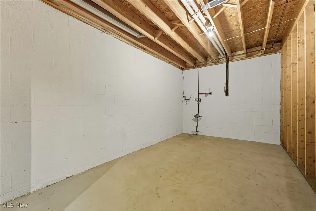 View of unfinished basement