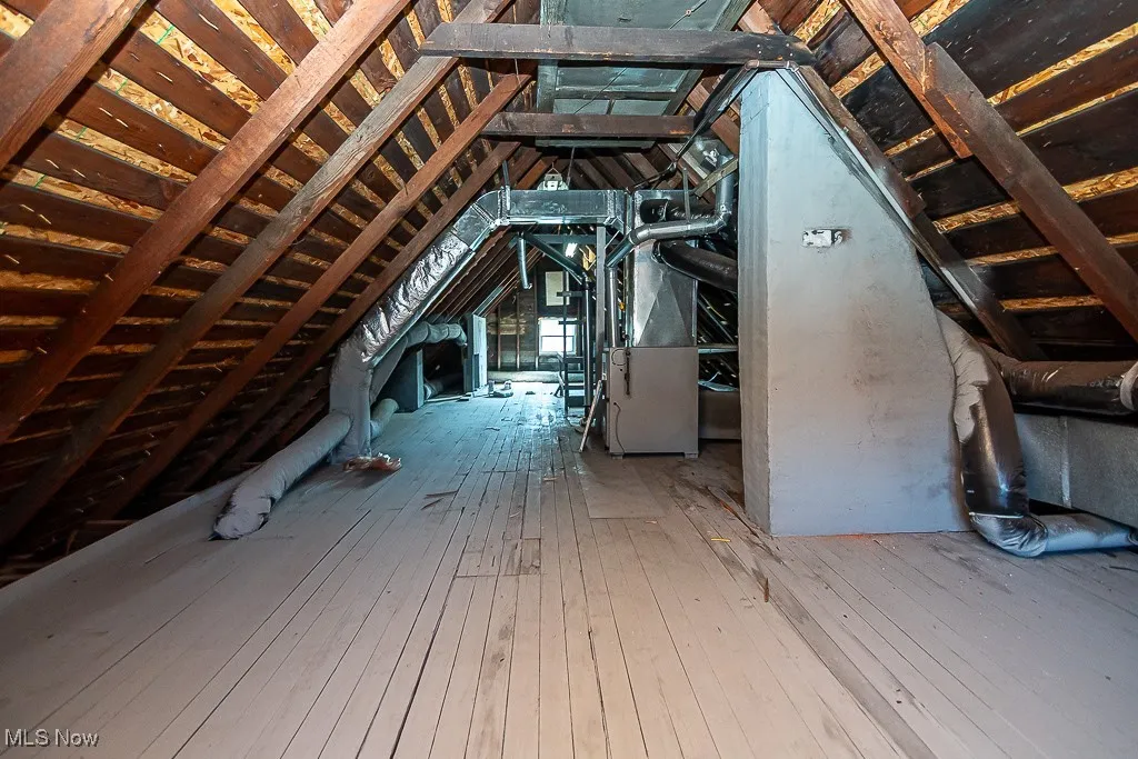Attic with heating unit