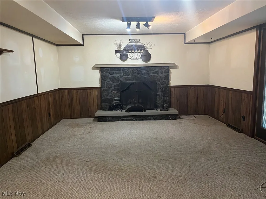 Woodburning Fireplace in the Family Room