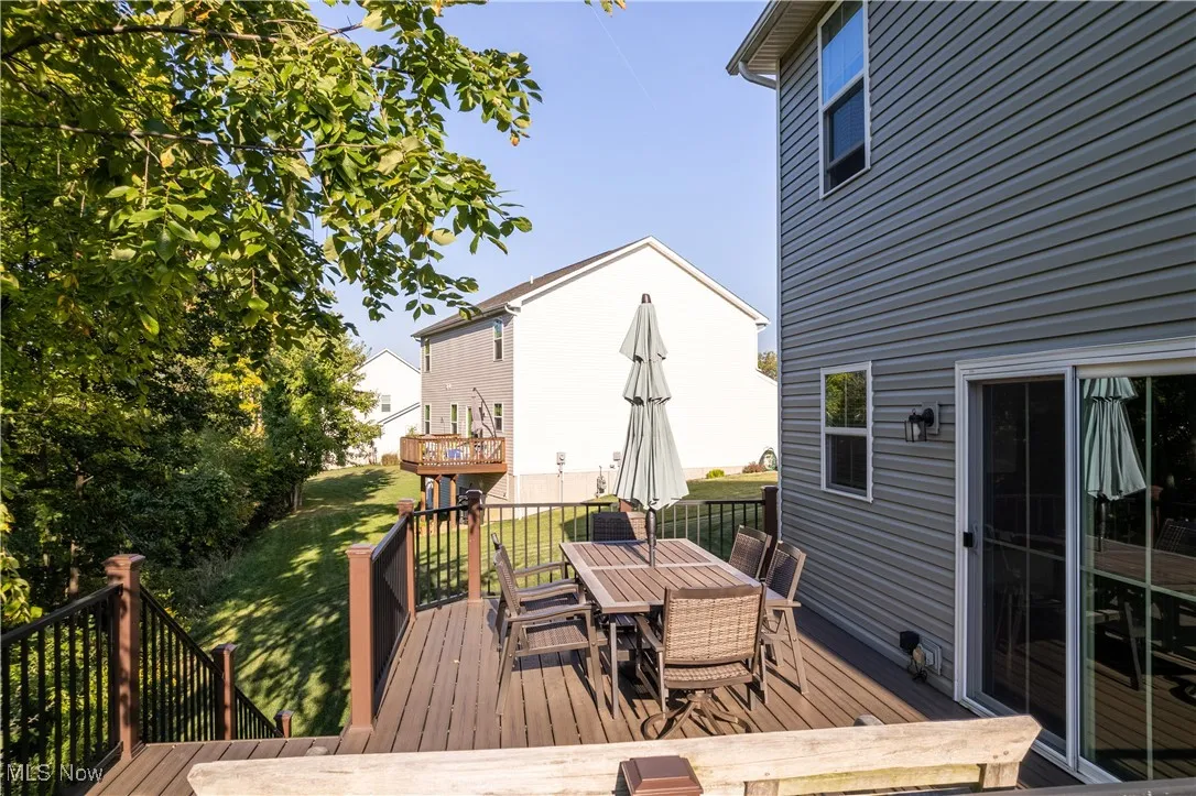 Deck off of rear of home