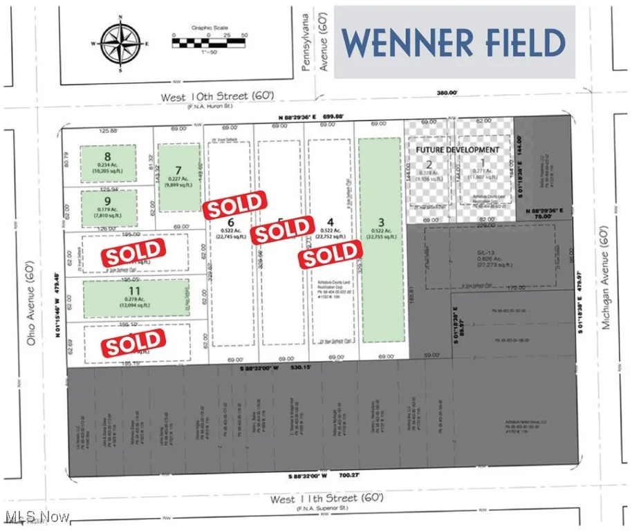 Map showing property parcels available.  Hurry- Wenner Field is Selling Fast!