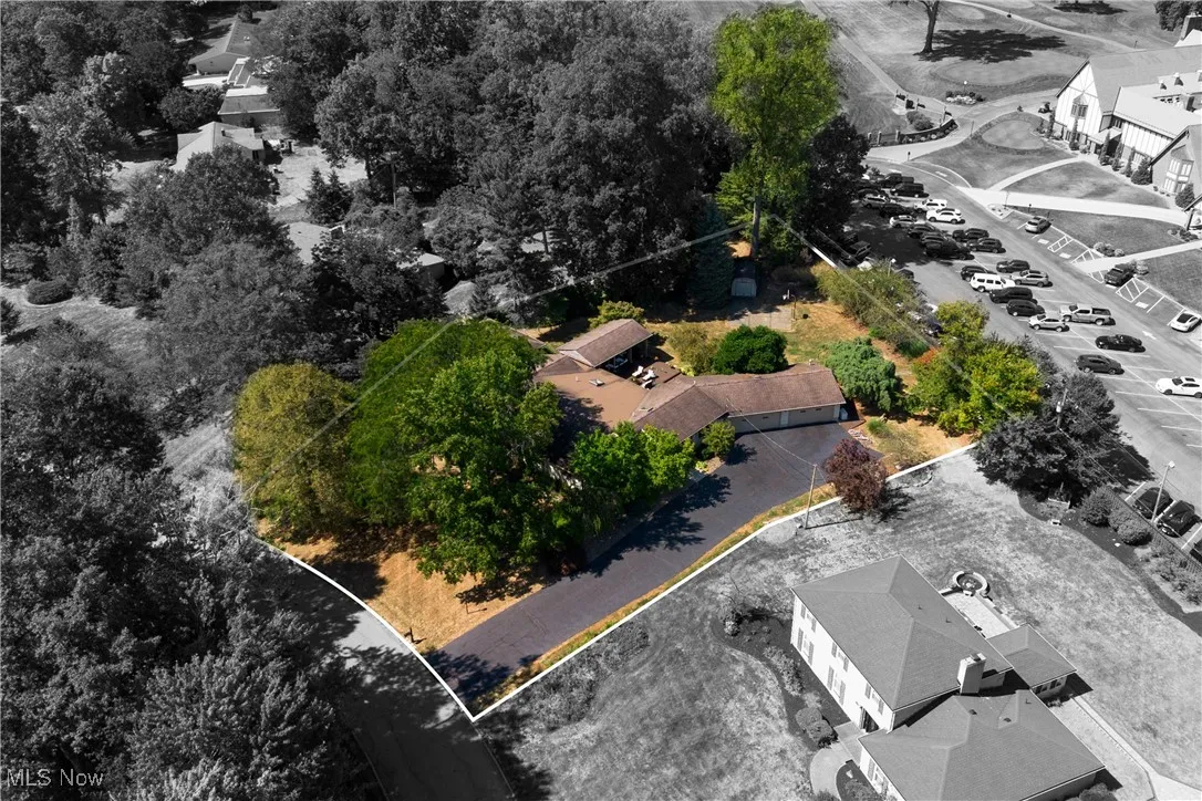 Aerial view of residential area