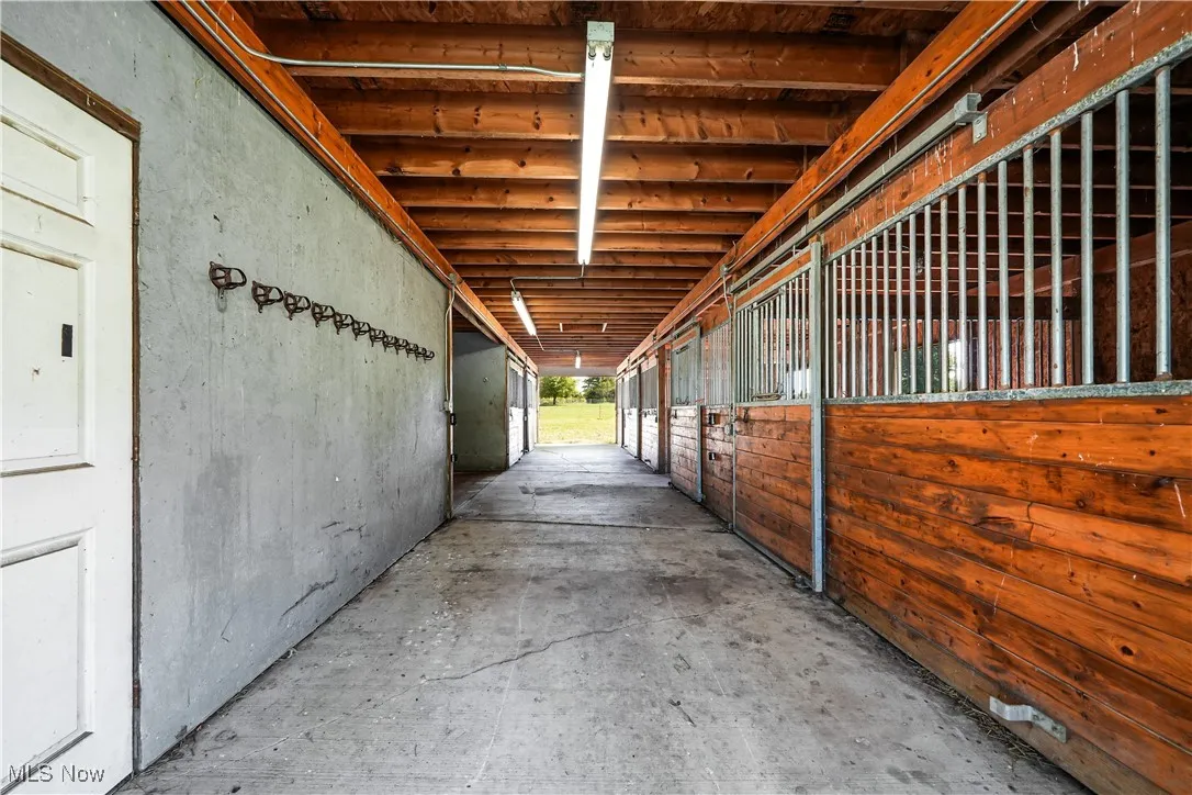 View of horse barn