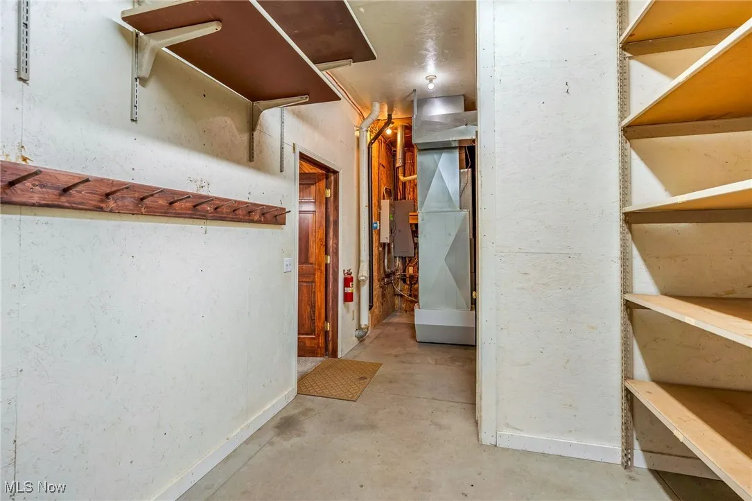 Basement with heating unit