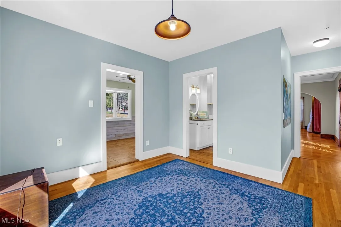 Unfurnished bedroom featuring light wood finished floors