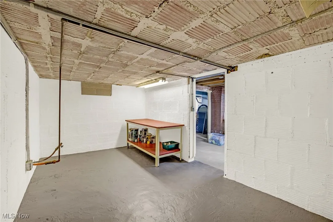 View of unfinished basement