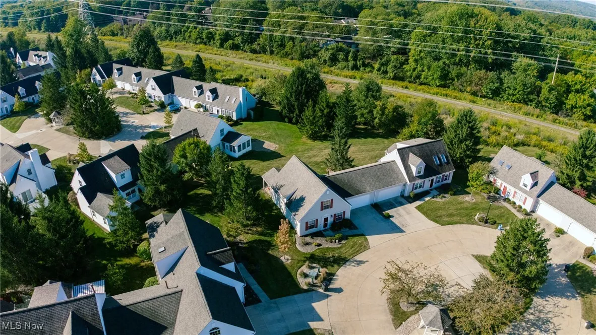 Aerial perspective of suburban area