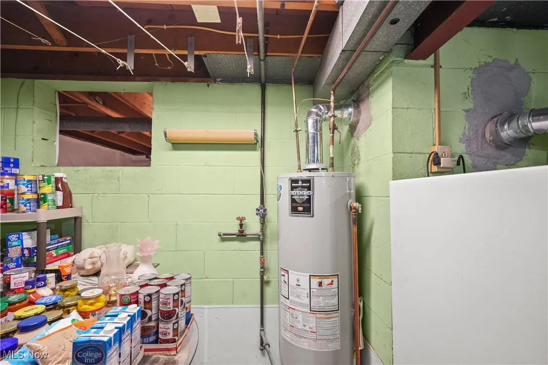 Utility room with water heater