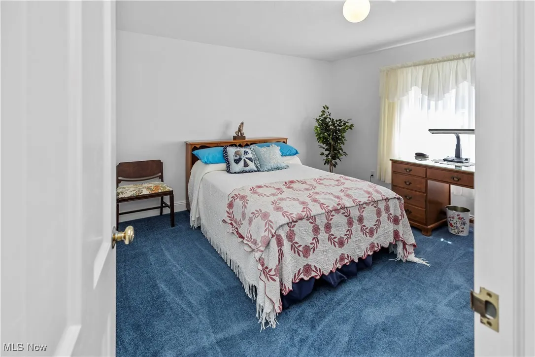 Bedroom with carpet flooring