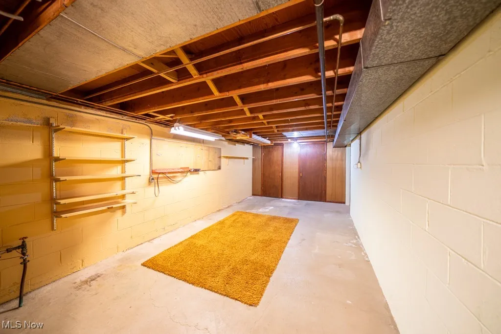 View of unfinished basement