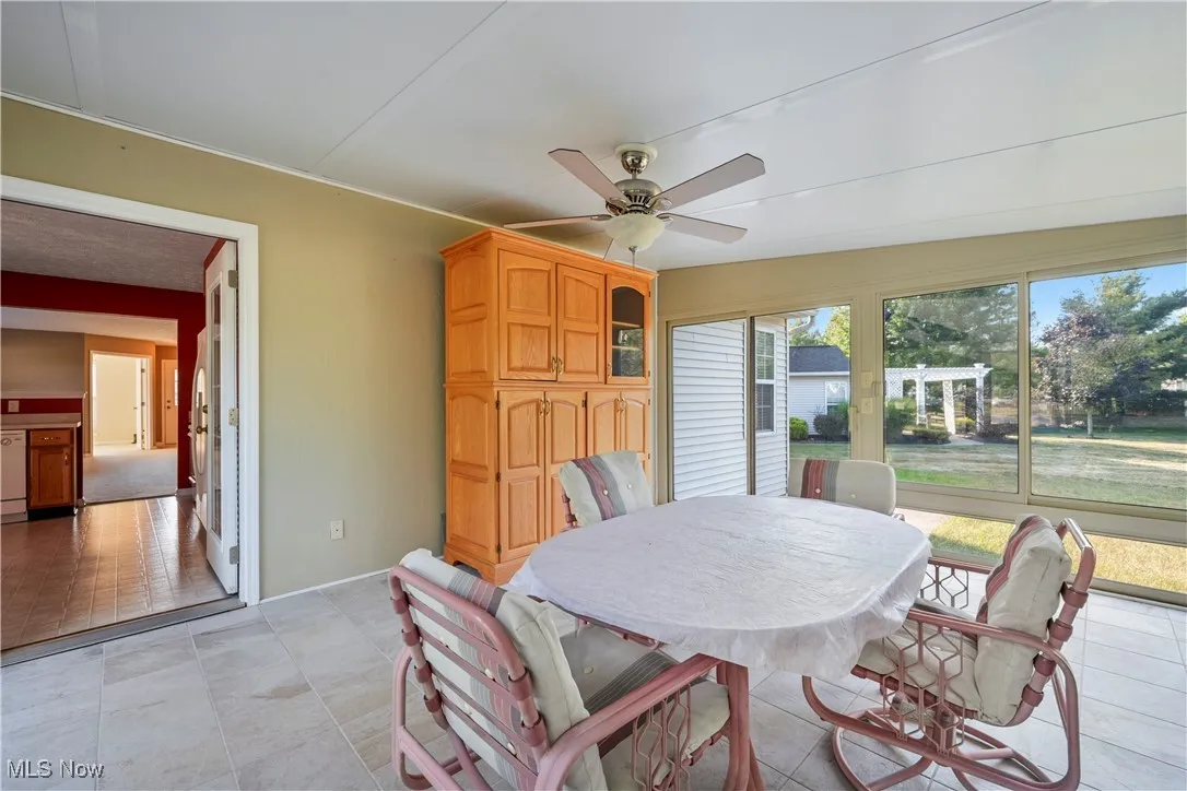 View of sunroom / solarium with entertainment center conveniently located off kitchen