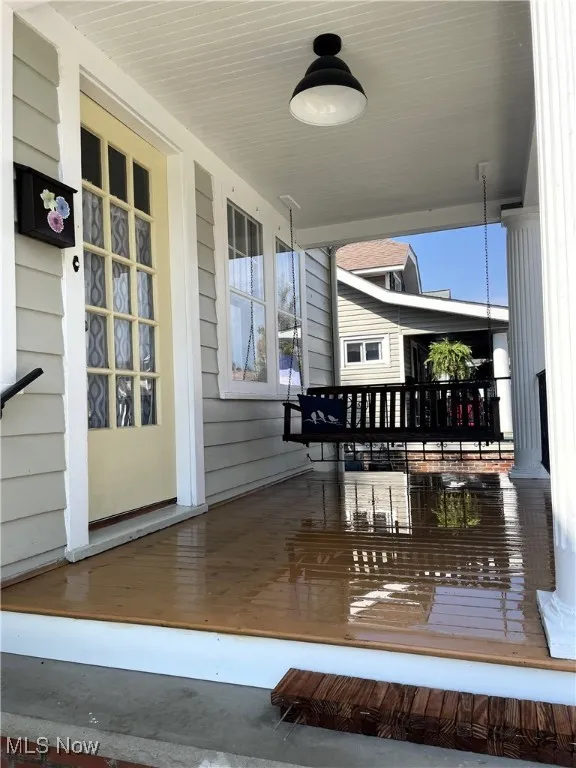 Front porch with swing