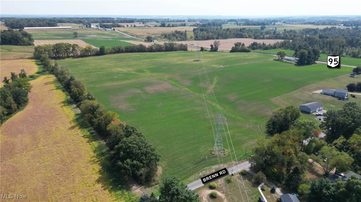 Aerial view of sparsely populated area