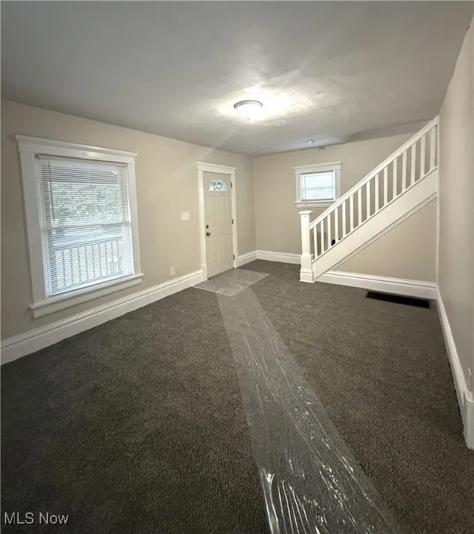 Freshly carpeted living room