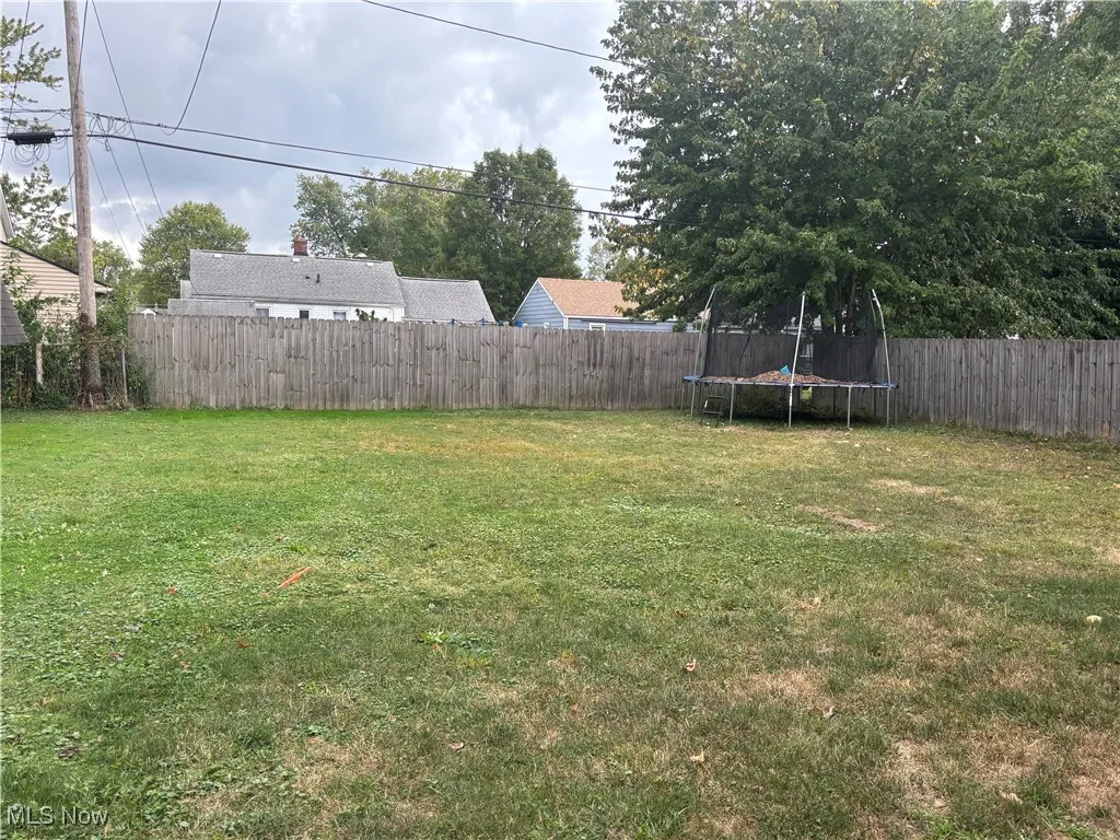 Fenced backyard