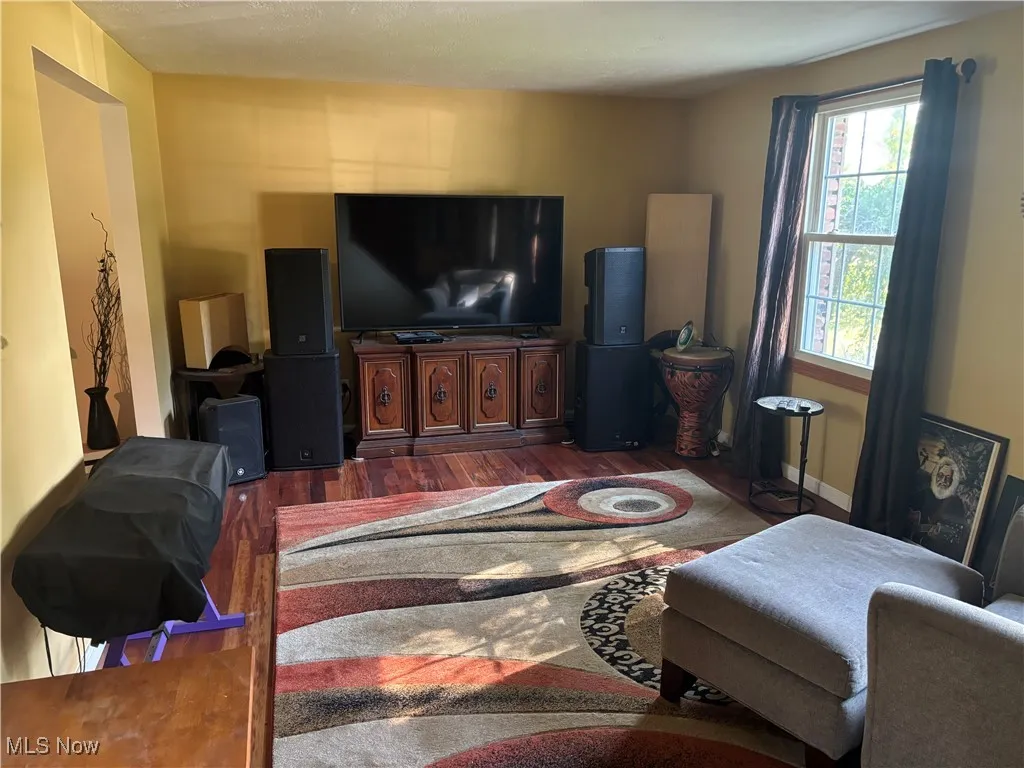 Living room featuring wood finished floors