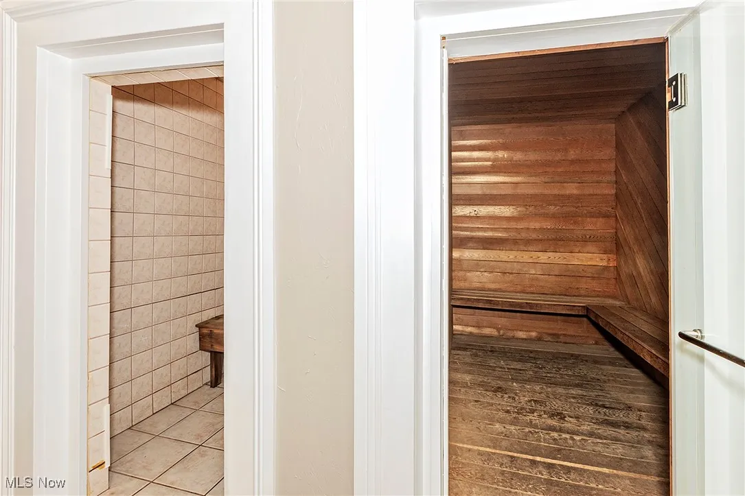 Relax and enjoy the sauna available in the community space.